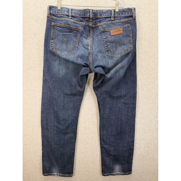 Wrangler Retro Jeans Mens 40x34 Blue Slim Straight Western Denim Cowboy Rodeo - Picture 5 of 7